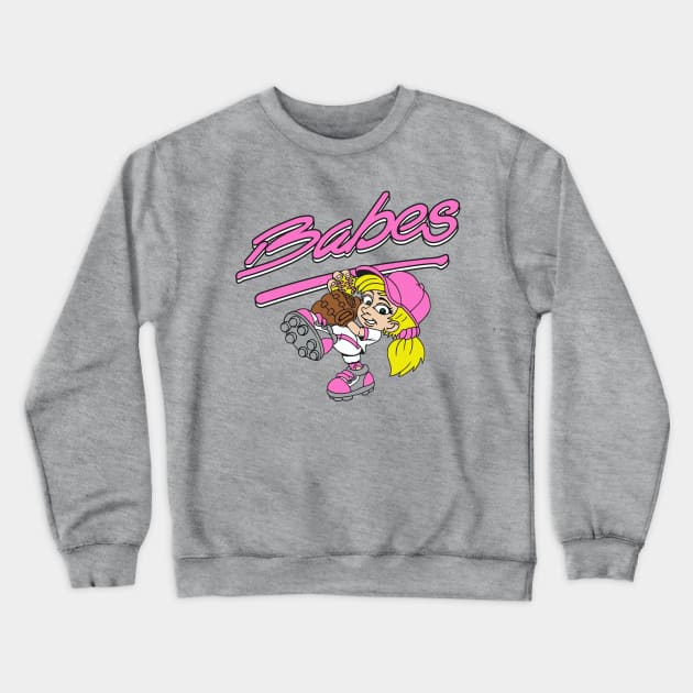 Babes Softball Logo Crewneck Sweatshirt by DavesTees